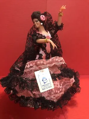 Marin Chiclana Flamenco Dancer Pink Dress ~  6-3/4  Spanish Doll With Tag (J) • $19.75