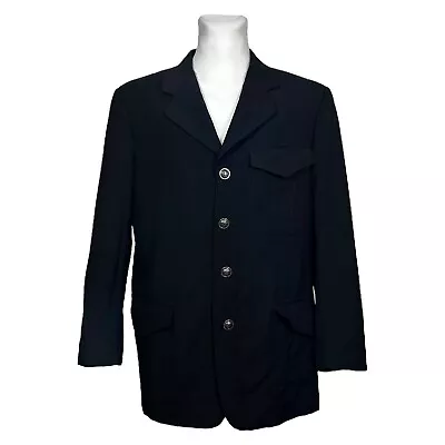 Gianni Versace Black Wool Medusa Button Jacket Blazer Men's Size 48 Vintage • $119.99