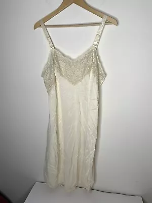 Vintage Wonder Maid Non-Cling Full Dress Slip Size 42 Ivory Union Label USA Made • $19.95
