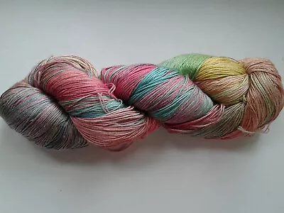 Luxury Maharaja Laceweight Silk Yarn Pastel Rainbow 100g Weaving/Textiles • £32.75