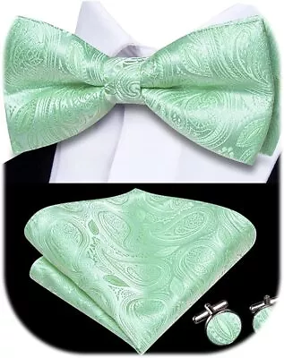 Dubulle Mens Silk Bow Tie And Pocket Square Set For Wedding Tuxedo … • $44.05