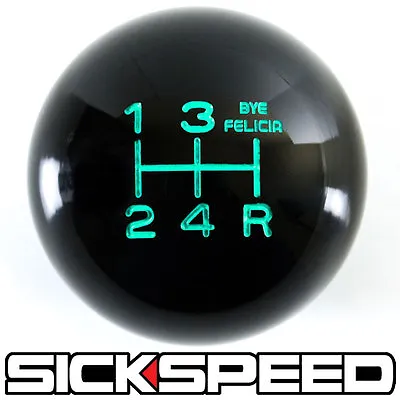 Black/teal Bye Felicia Shift Knob For 5 Speed Short Throw Shifter 12x1.25 K03 • $33.90