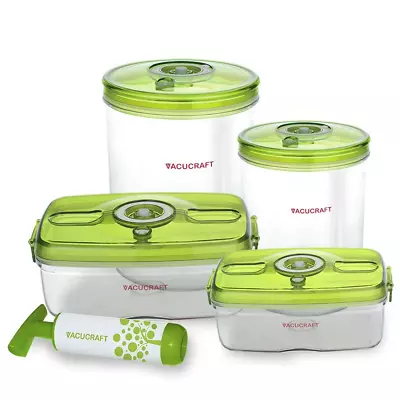 $52.95 • Buy Vacucraft 5-Piece Versatile Vacuum Food Container Set