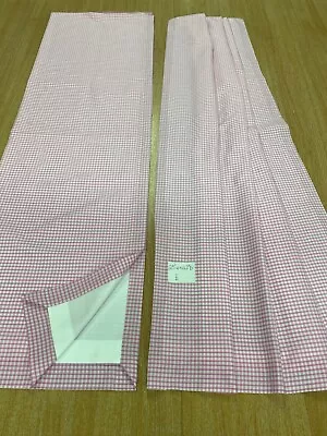 Beautiful Static Caravan Cotton Pink Gingham Lined Curtains 25  Wide X 42  Drop  • £22.99