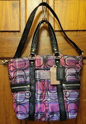 Coach Poppy Limited Edition Tartan Glam Spotlight Tote Bag 14371 • $175