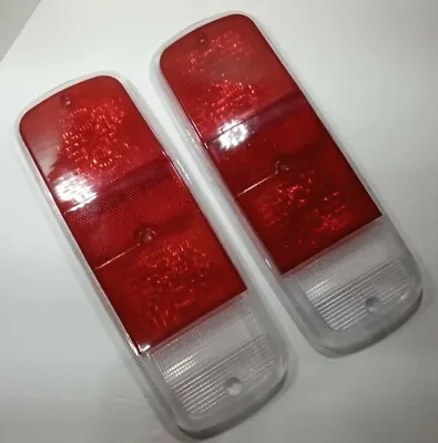 $28.35 • Buy 1972-1979 Vw Bus Rear Tail Light Lens Set Left & Right Pair Red Clear 