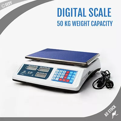 Digital Scale Kitchen Shop Market Food Fruit Post Meat Electronic Platform 50KG • $63