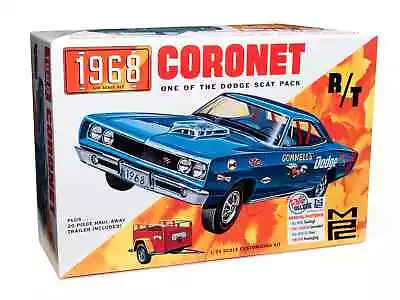 MPC 1968 Dodge Coronet Hardtop W/Trailer 1:25 Model Kit MPC975-MINT • $45