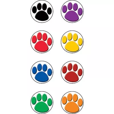 Colorful Paw Prints Mini Stickers 3/8 Dia 528/pkg Teacher Created Resources TC • $2.99