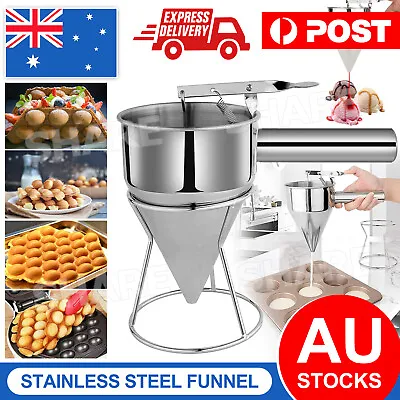 $19.85 • Buy Stainless Steel Donut Cupcake Waffle Batter Funnel Pancake Dispenser Baking Tool