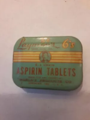 Vintage Layman's Aspirin Slide Advertising Tin Box  • $8