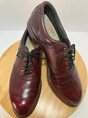 FootJoy Classics VINTAGE Men's Oxford BURGUNDY Golf Shoes Size 11 C Great Cond! • $59