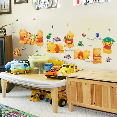 Winnie The Pooh Wall Stickers Home Decor Kids Room Nursery Sticker 25pcs • £5.88