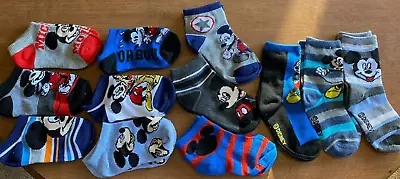 Disney Mickey Mouse Toddler Socks Size 7-10 Set Of 12 NEW • $13.99