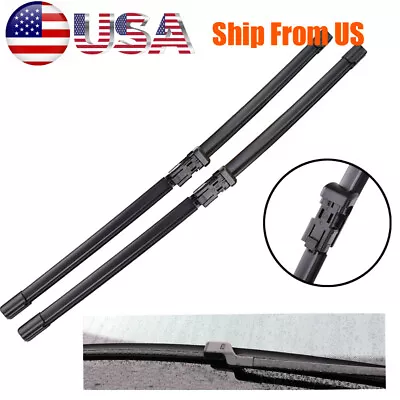 Wiper Windshield Blades For Volkswagen Golf Jetta Passat EOS Fit Push Button Arm • $17.49