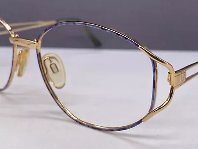 Yves Saint Laurent Eyeglasses Frames Woman Purple Gold Metal Large Full Rim 4072 • $93.34