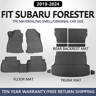 Floor Mats Cargo Liners Trunk Mat For 2019-2024 Subaru Forester Anti-Slip TPE • $50.99