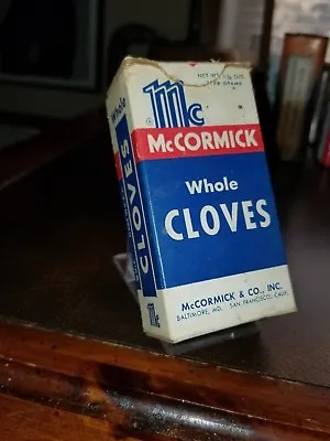 Vintage 1940s McCormick Schilling Whole Cloves Box - Partially Full • $9.99