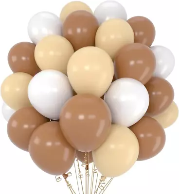 Brown White Blush Latex Balloons 12 Inch Neutral Assorted Color Balloon 12in For • £14.37