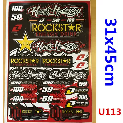 Rockstar Sticker Decal Sheet Car Dirt ATV Quad Motorcycle Motocross MX PIT BIKE • $9.99