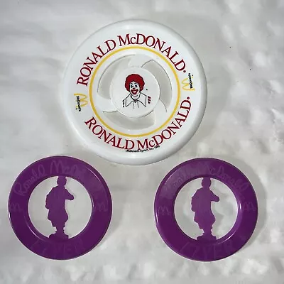 VINTAGE 1980's MCDONALDS RONALD MCDONALD FRISBEE POCKET FLYER - Bundle Of 3 • $5.99