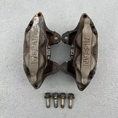 $299 • Buy 90-96 Nissan 300ZX Front Brake Calipers 30mm Steel Z32 S13 S14 240SX Pair Set
