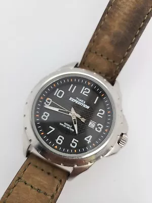 Timex T44921 Men's Expedition Metal Field Brown Leather Strap Watch • $24.99