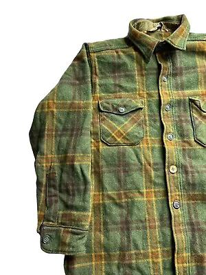 Vintage 1970’s Woolrich Mackinaw Heavy Wool Plaid  Jacket Sz Xl Button Up • $59.99