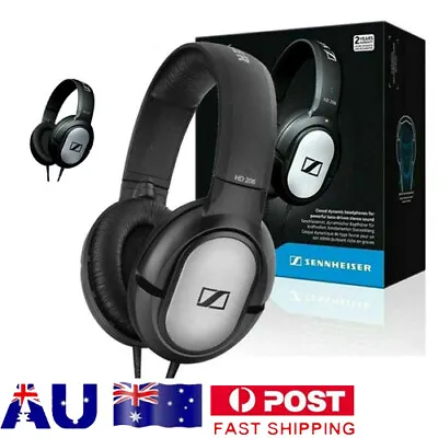 Sennheiser HD 206 Stereo WIRED Headphones Earphones Headband Over Ear Black • $29.79