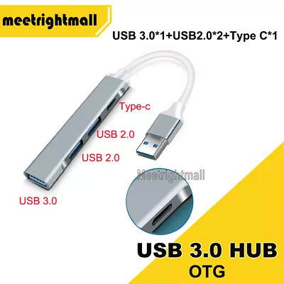$8.50 • Buy USB3.0 HUB Type C USB 2.0 4 Ports Multi Splitter Docking Station OTG For Laptop