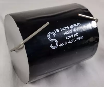 Solen Capacitor  PB 10000 MKP-FC 100µF +-5% 400V DC -25C +85C / 1993 • $29.99