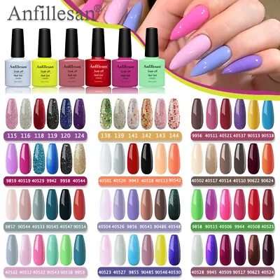 Anfillesan 6pcs/Set Gel Nail Polish Soak Off UV LED Gel Art Colour Nail Top Coat • $1.10