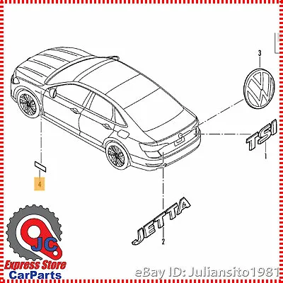 17a853688g Dpj Volkswagen Genuine Oem Jetta Right Badge Emblem R Line  • $25.99