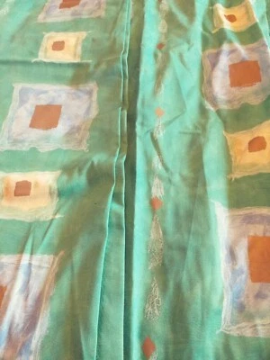 £3.99 • Buy Curtains 48x72in Tab Top Green Multi ()