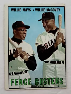 1967 Topps #423 Mays McCovey San Francisco Giants Fence Busters Marked Card VG • $15