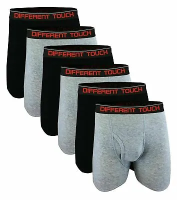 6 Pack Men's Big Tall LONG LEG Boxer Briefs 3X-4X-5X-6X USA Size DIFFERENT TOUCH • $32.99