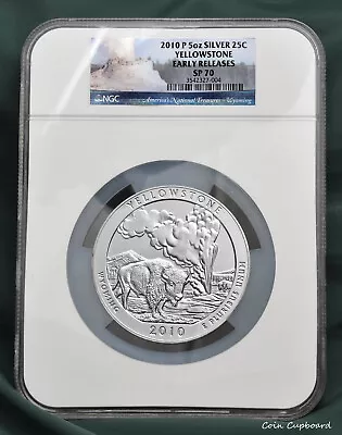 2010 - Yellowstone -Early Releases - 5oz Silver RARER SP70 Grade NP Label • $529