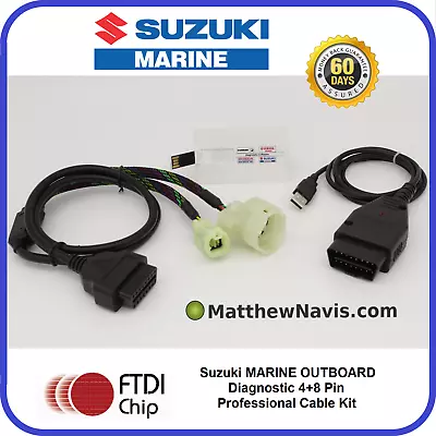 Diagnostic USB Cable Kit For Suzuki SDS 8.70 Outboard Boat Marine LATEST VERSION • $84.81