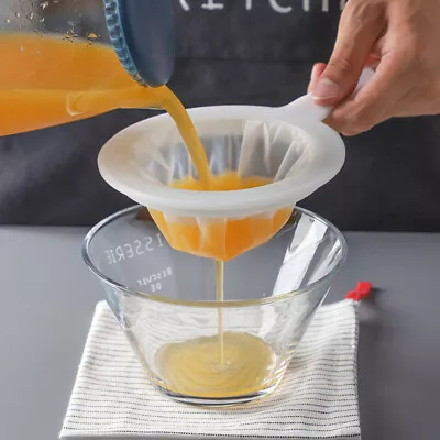 Soymilk Filter Mesh Sieve Milk Bag Juice Colander Handheld Flour Honey Strainer • $8.44