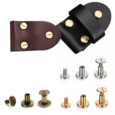 £3.48 • Buy 10 Set Flat Stud Leather Bag Round Head Purse Belt Chicago Screw Back Nail Rivet