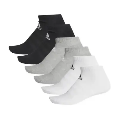 $44.95 • Buy Adidas Men Women's Unisex Cushioned Low Cut Socks 6 Pack - Grey Heather/White