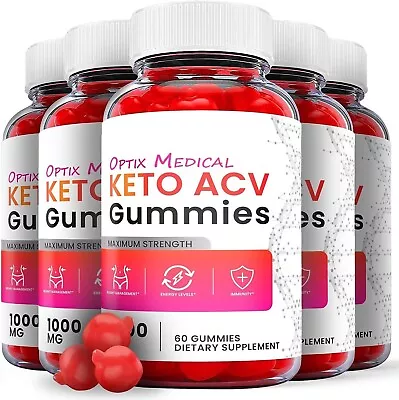 Optix Medical Keto Gummies- Optix Medical ACV Gummys Weight Loss ORIGINAL-5 Pack • $69.95