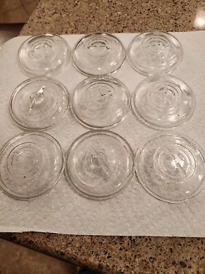 Lot Of 9 Vintage Glass Lids Wire Bail Dome Regular Mouth Mason Canning Jars • $9.97