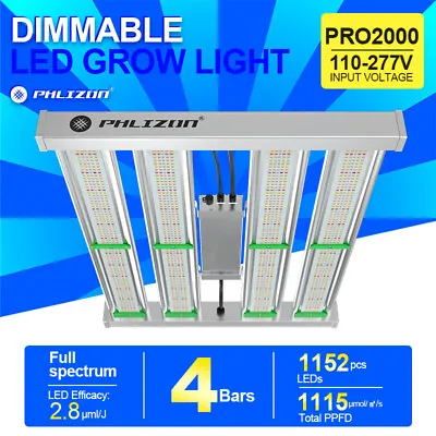 Phlizon PRO 2000W LED Grow Light Bars Full Spectrum Indoor Commercial Veg Flower • $229.57