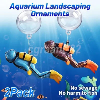 $13.99 • Buy Diver Fish Tank Underwater Ornaments Aquarium Aquatic Landscape Decoration AU