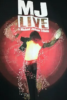 MICHAEL JACKSON Nwot T-SHIRT Sz XL Black MJ LIVE Glitter Blingy TRIBUTE SHOW New • $22