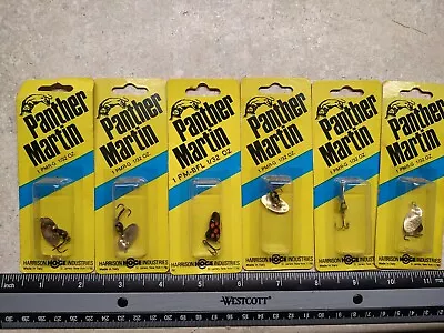 Lot Of 6 Panther Martin Vintage Spinner Fishing Lures Trout 1/32 Oz. • $12.20