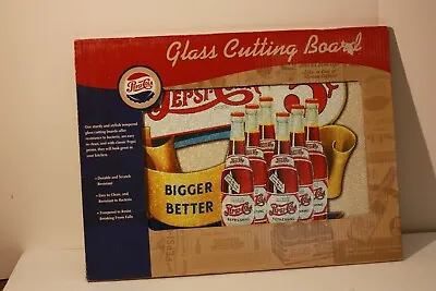 Pepsi-Cola Vintage Tempered Glass CUTTING BOARD In Original Packaging. • $11.99
