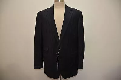 Ralph Lauren Purple Label Made In Italy 100% Wool Striped Black Suit • $1099.99