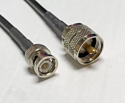 RG8X PL-259 UHF Male To BNC Male (RG8 Mini) Coax RF Cable USA Fast Ship Lot USA • $11.99